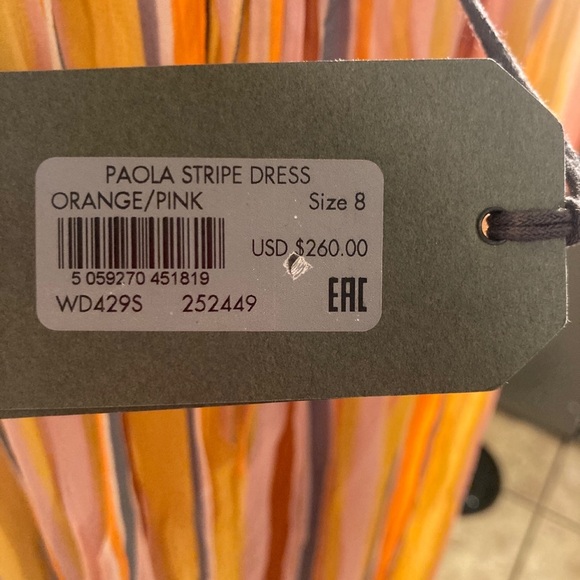 ALLSAINTS Paola Stripe Dress  size 8 - Picture 8 of 16